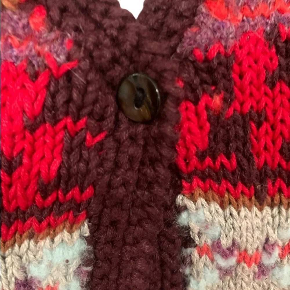 Northern Isles cotton blend button up sweater vest in autumnal colors size large - Picture 5 of 11